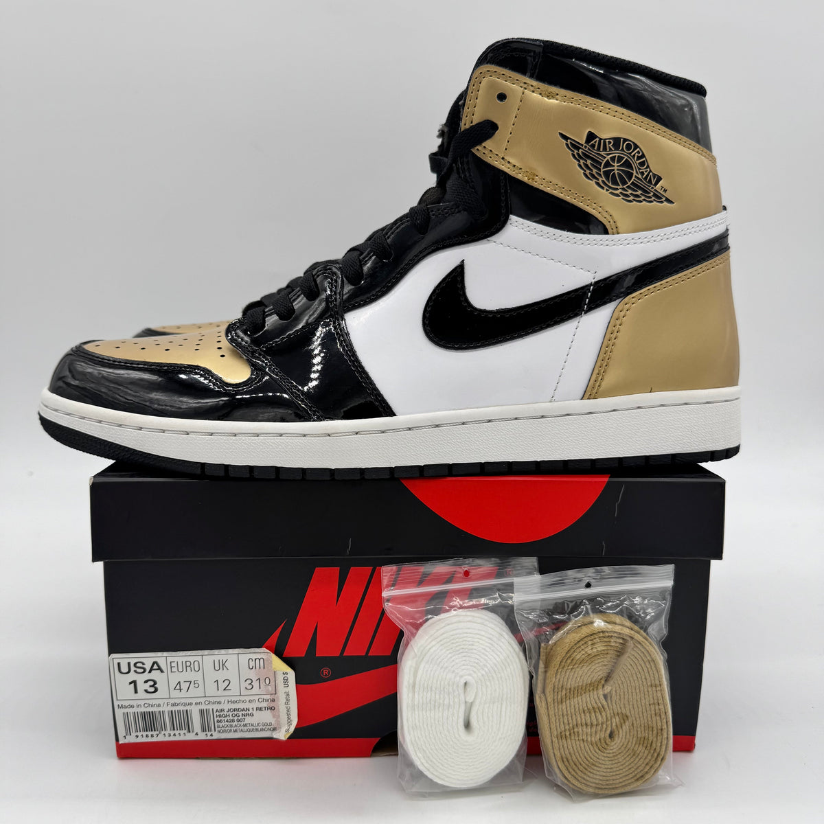 Jordan 1 High NRG Patent Gold Toe