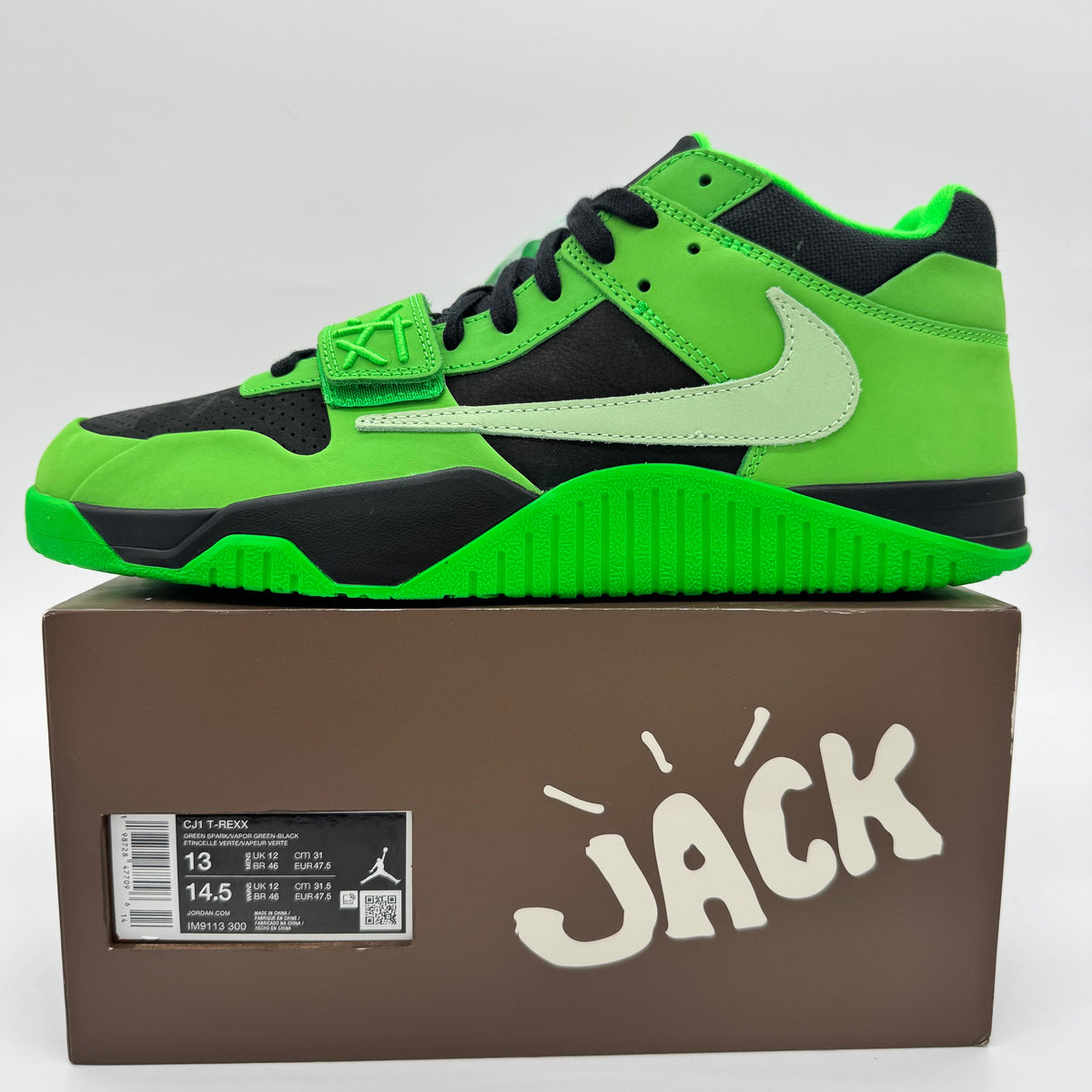 Jordan CJ1 T-Rexx Travis Scott Green Spark