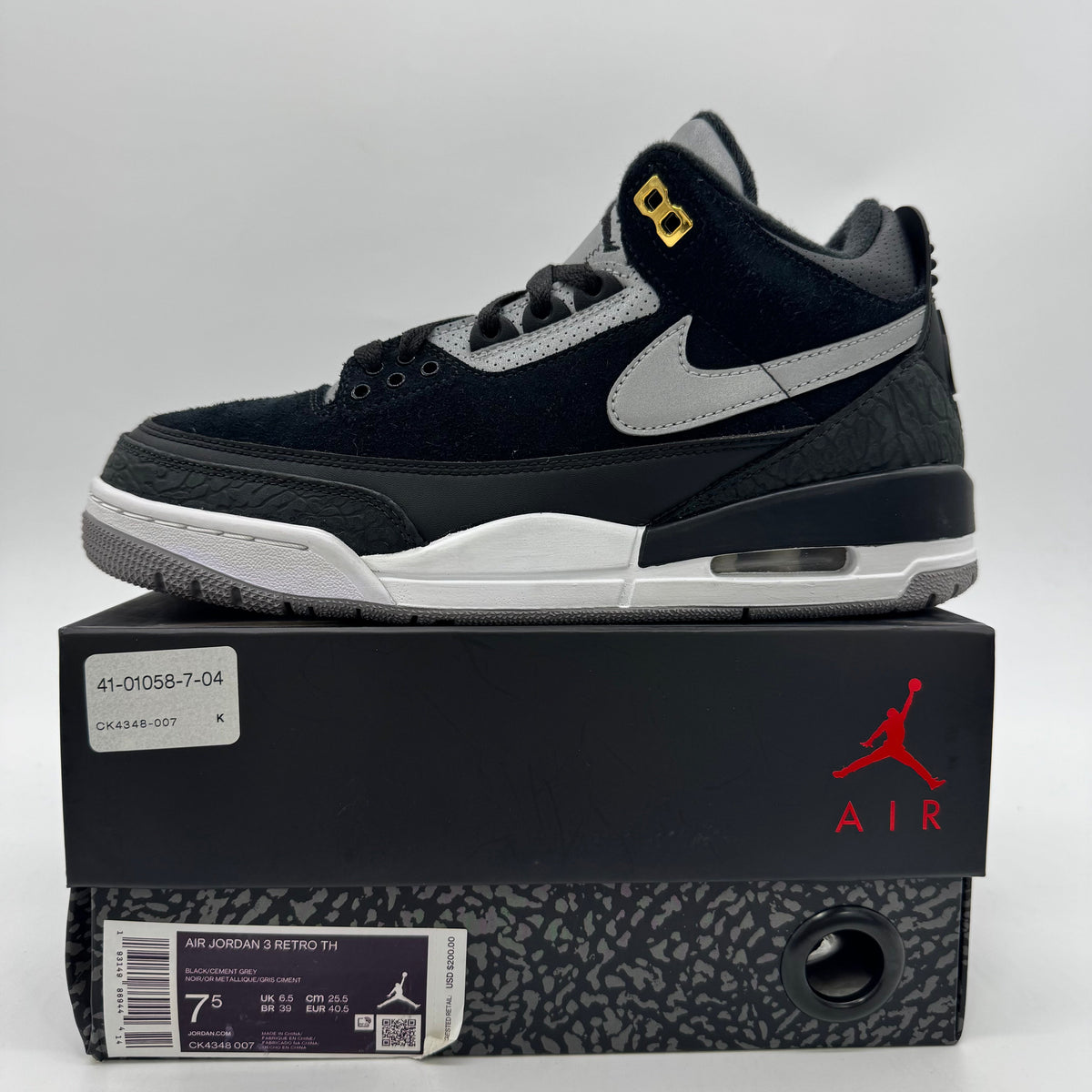 Jordan 3 Tinker Black Cement Gold