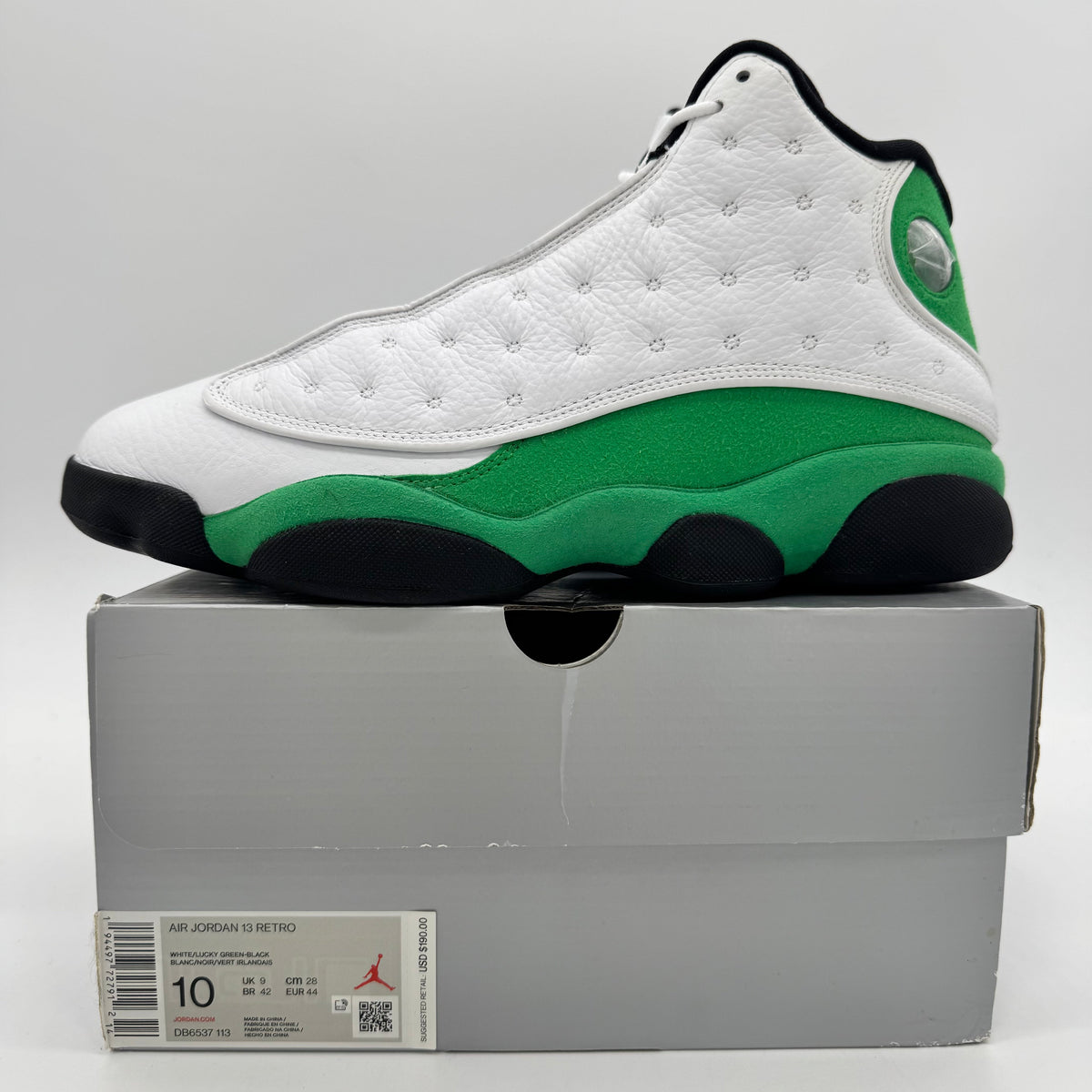 Jordan 13 White Lucky Green