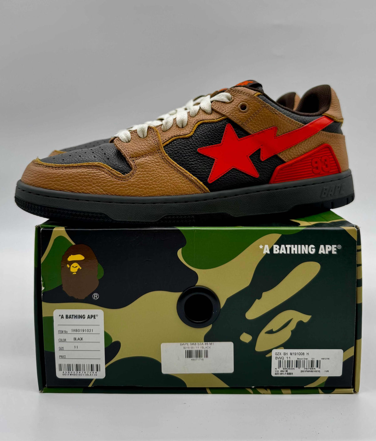 A Bathing Ape Sk8 Sta Brown Orange