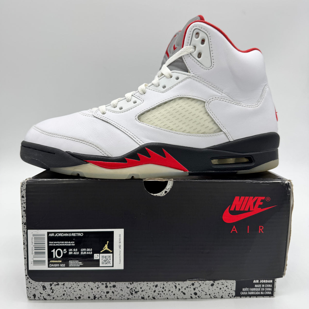 Jordan 5 Fire Red Silver Tongue (2020)