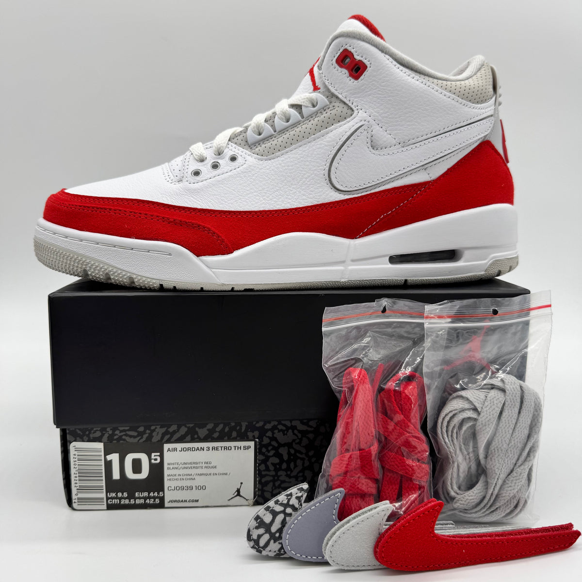 Jordan 3 Tinker White University Red