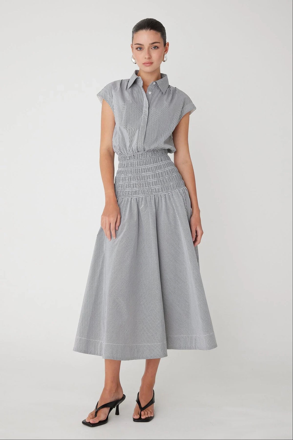 KYA COTTON BLEND LONG DRESS