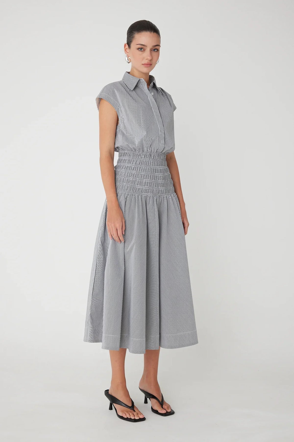 KYA COTTON BLEND LONG DRESS