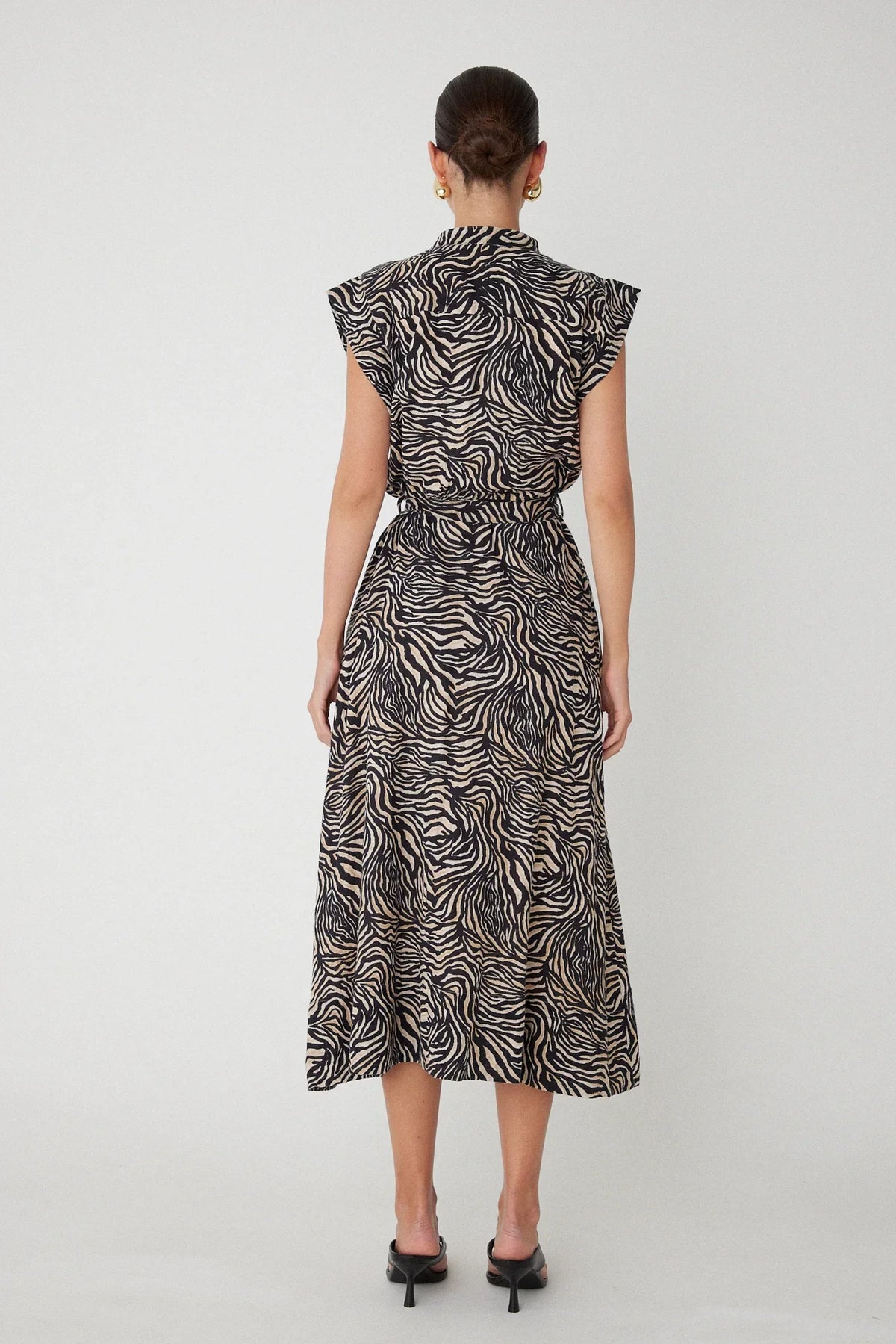 COLLINS TWO COLOR COTTON PRINT DRESS