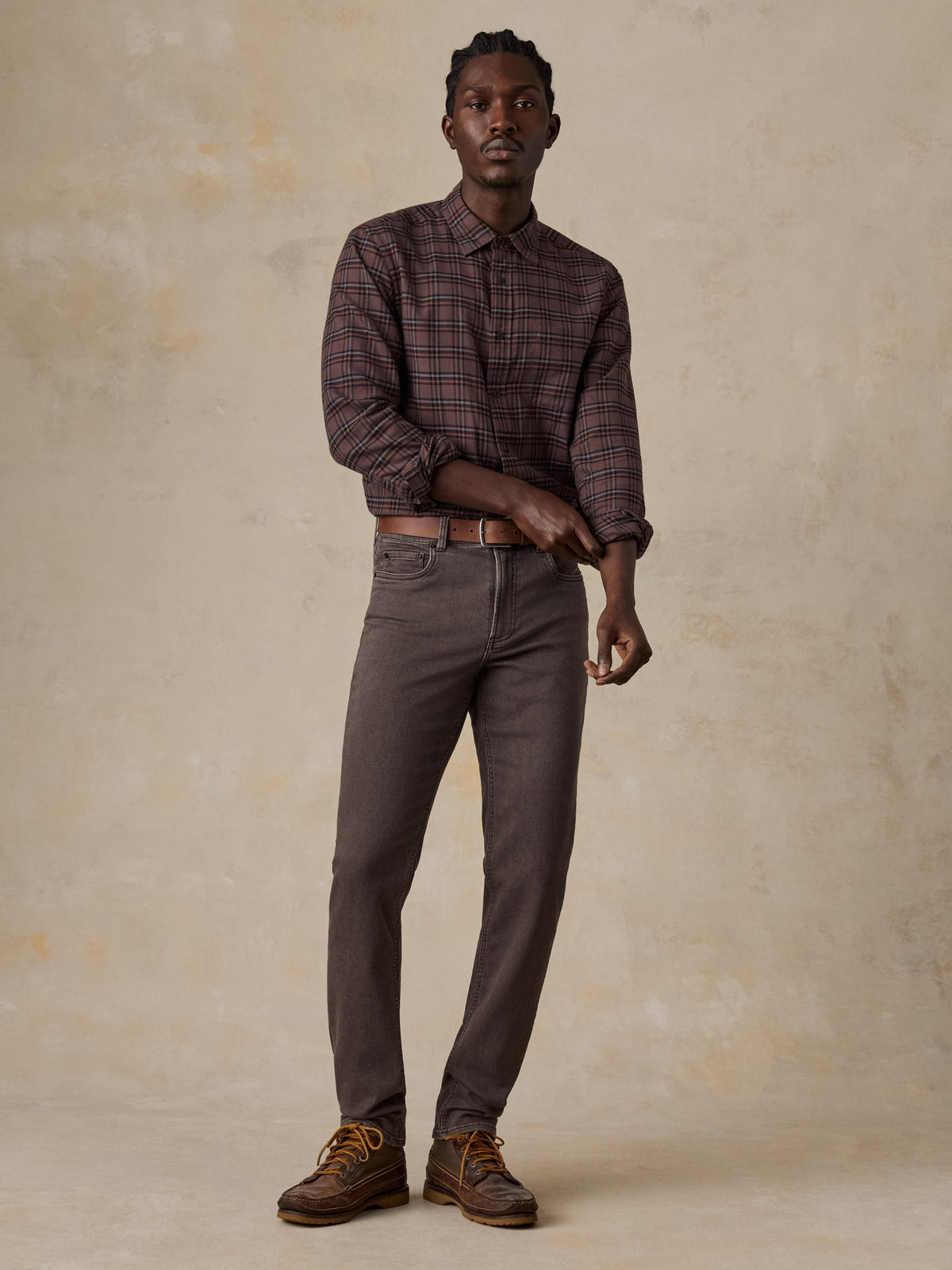 Stretch Terry 5-Pocket Pant - Coast Brown