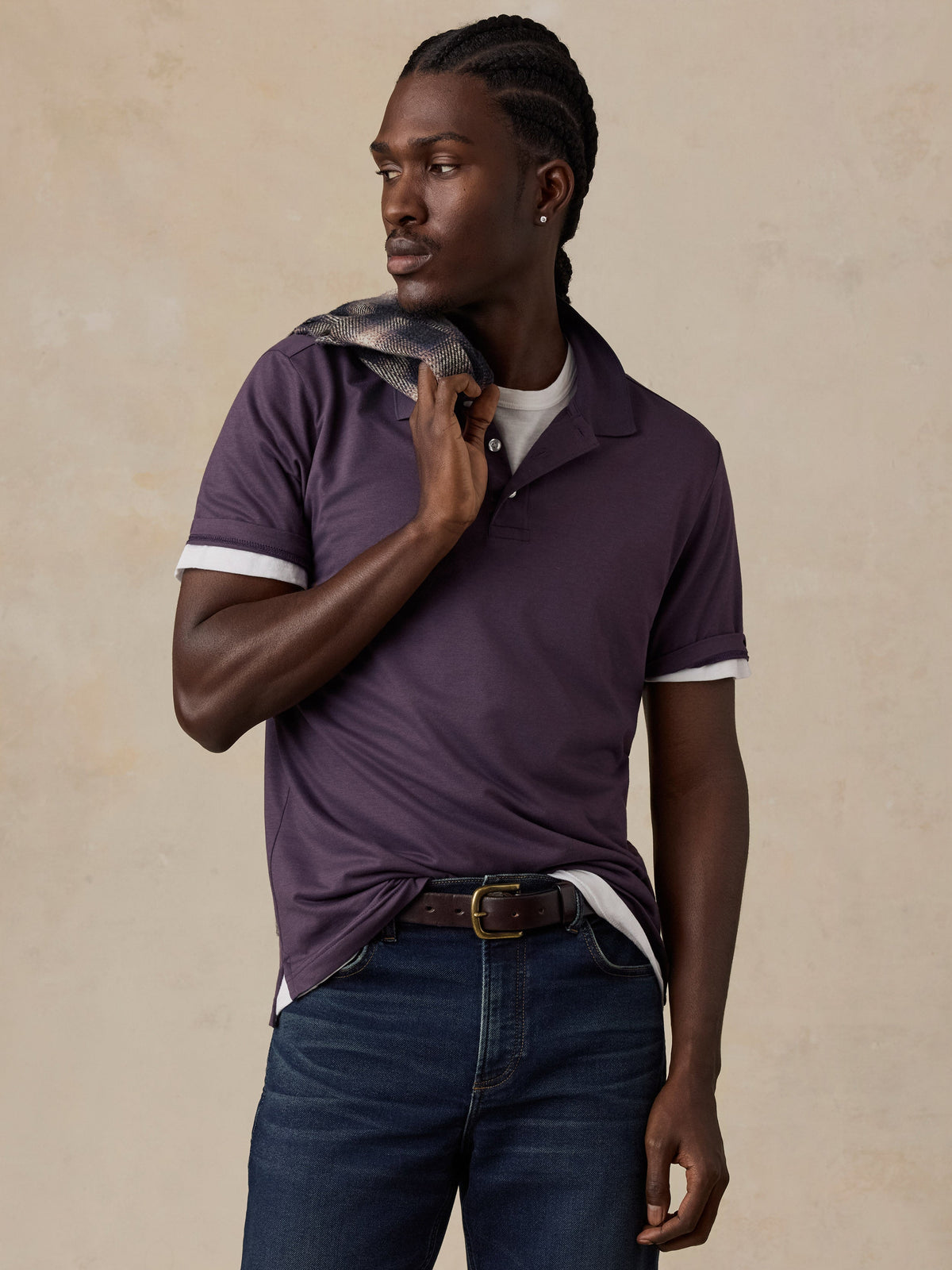 Short-Sleeve Movement Pique Polo - Berry Night