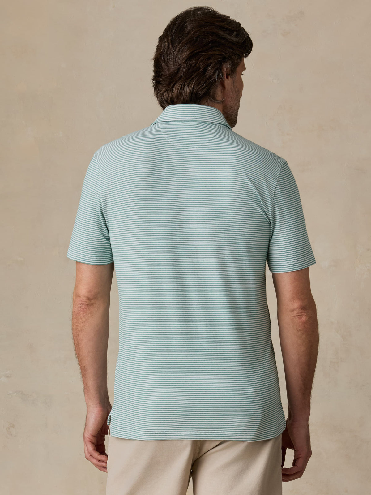 Short-Sleeve Movement Polo - Ivory Spring Stripe