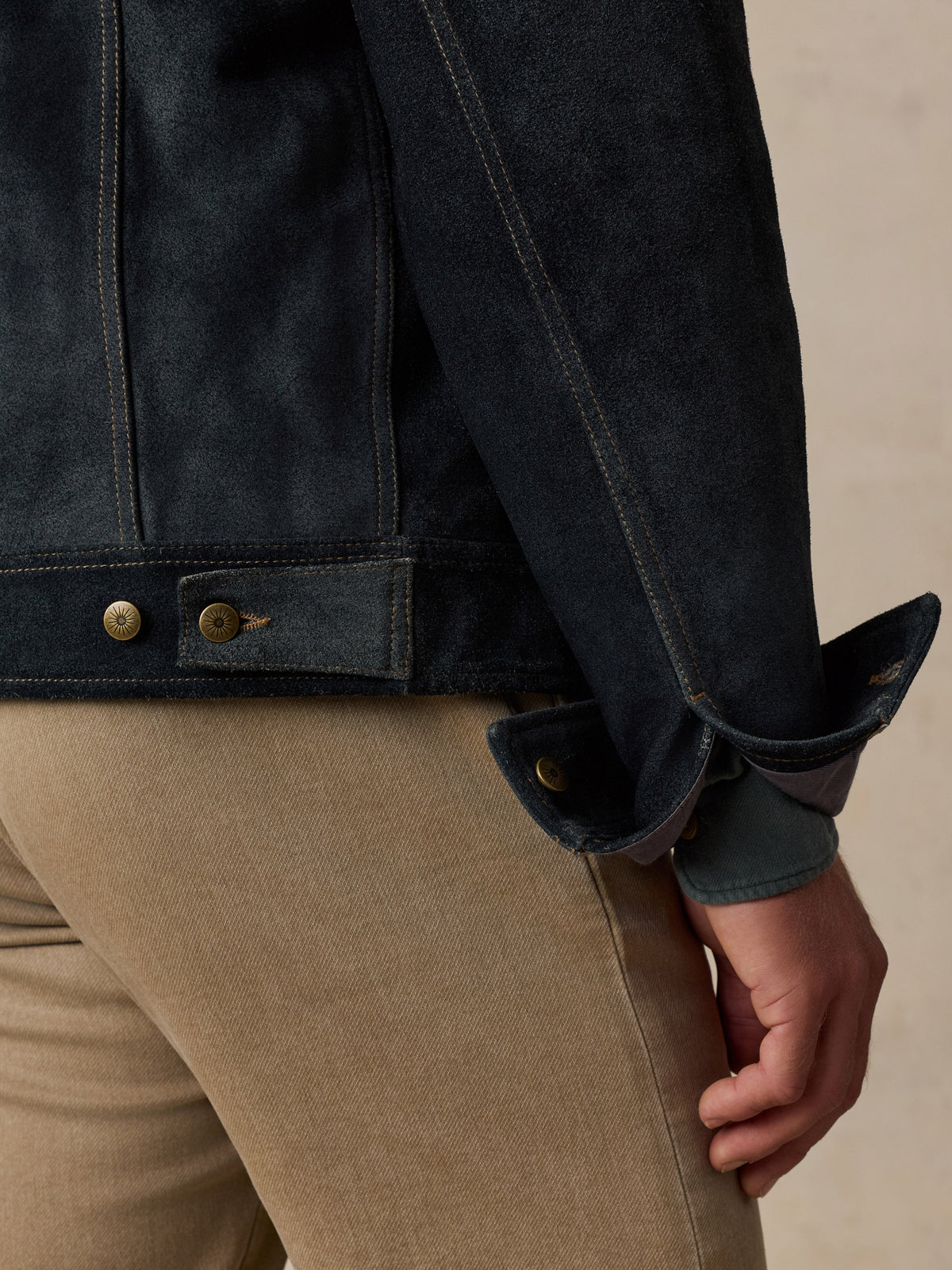 Suede Trucker - Midnight Azure