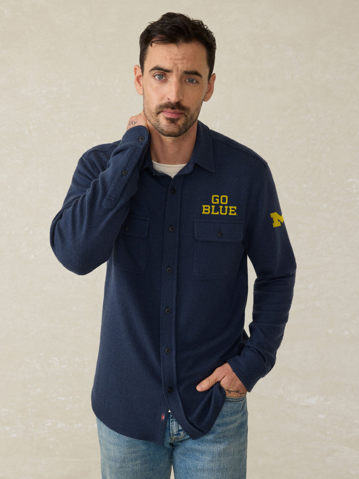 University of Michigan Legend Sweater Shirt - Brighton Navy Twill