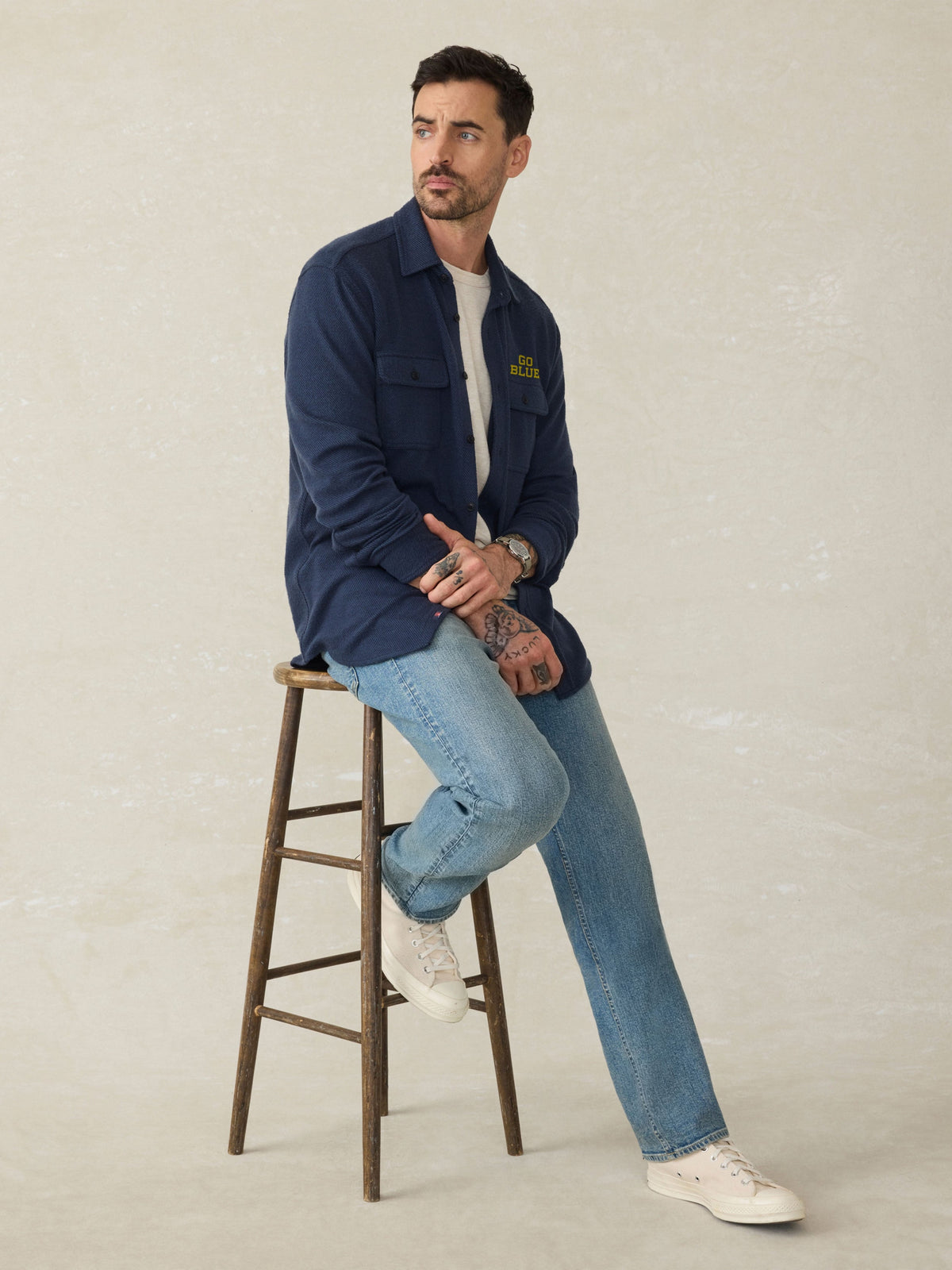 University of Michigan Legend Sweater Shirt - Brighton Navy Twill