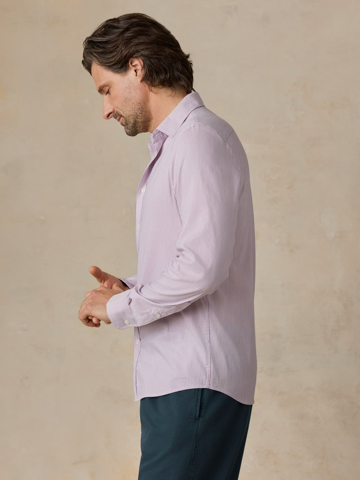The Movement Shirt - Berry Cloud Stripe