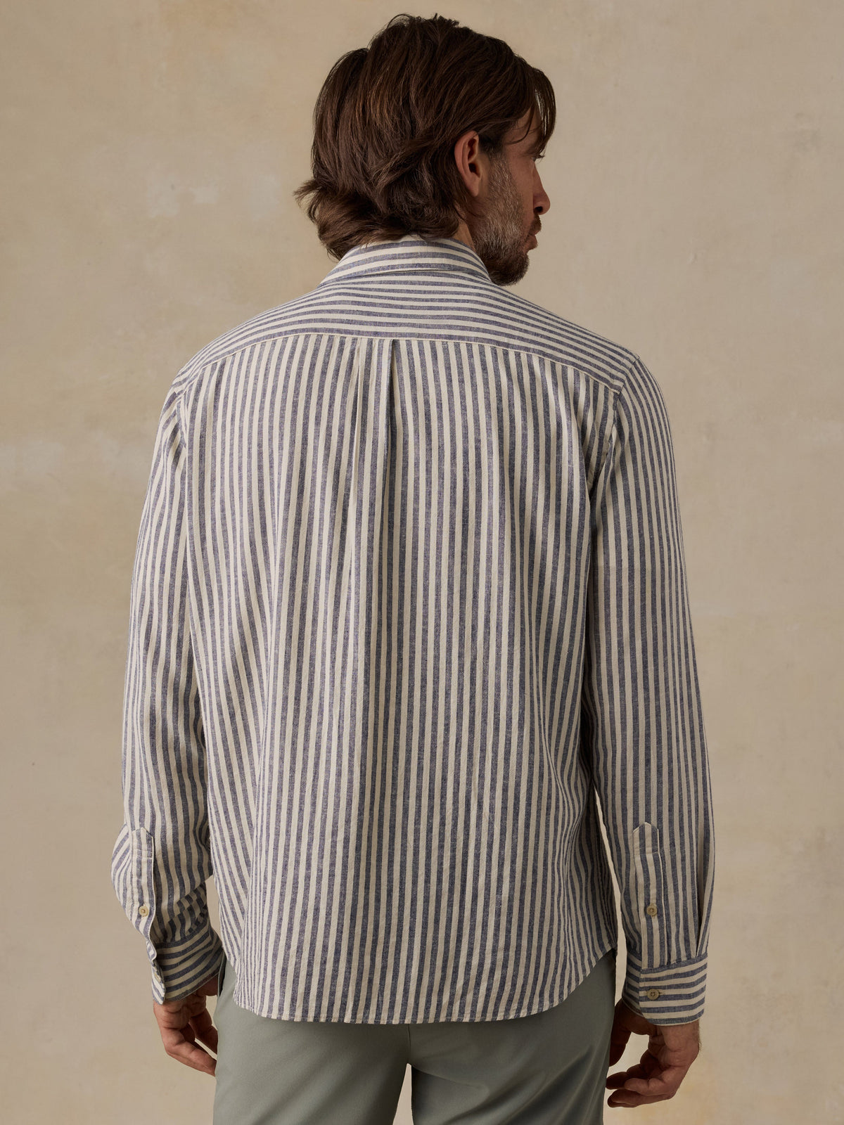 Palmetto Shirt - Cloud Marine Stripe