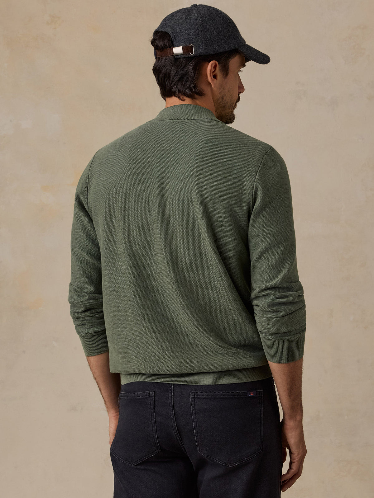 Lightweight Sunwashed Sweater Polo - Mountain Green