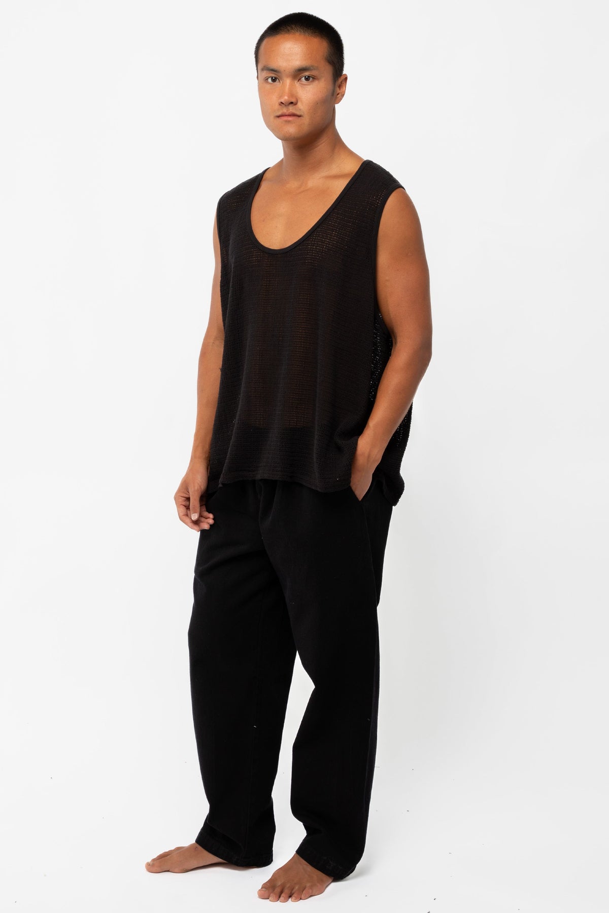RIN15GD - Unisex Cotton Fishnet Tank Top
