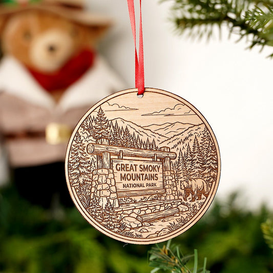 Smoky Mountain National Park Sign Ornament
