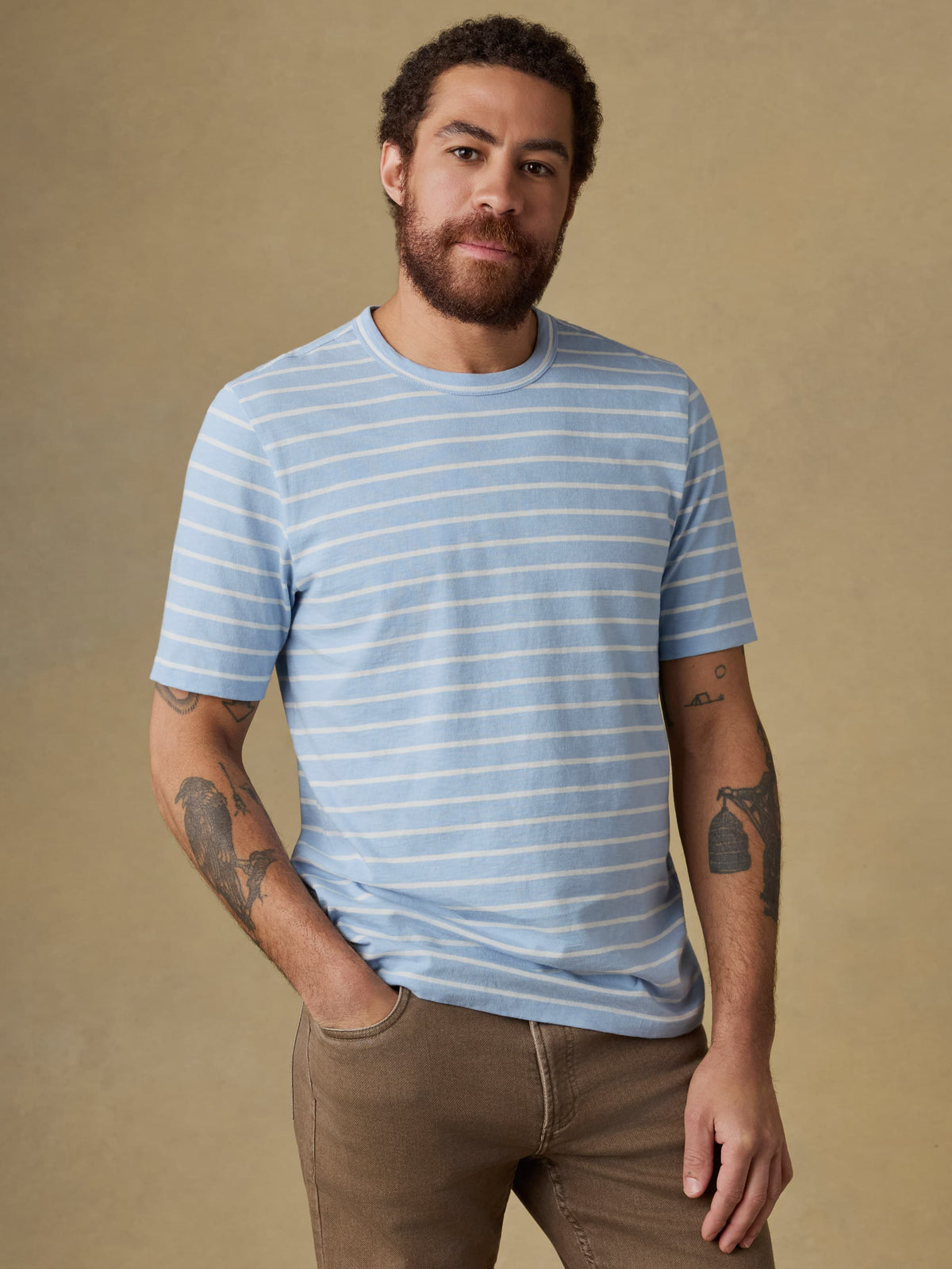 Sunwashed Regenerative Tee - Bermuda Sail Stripe