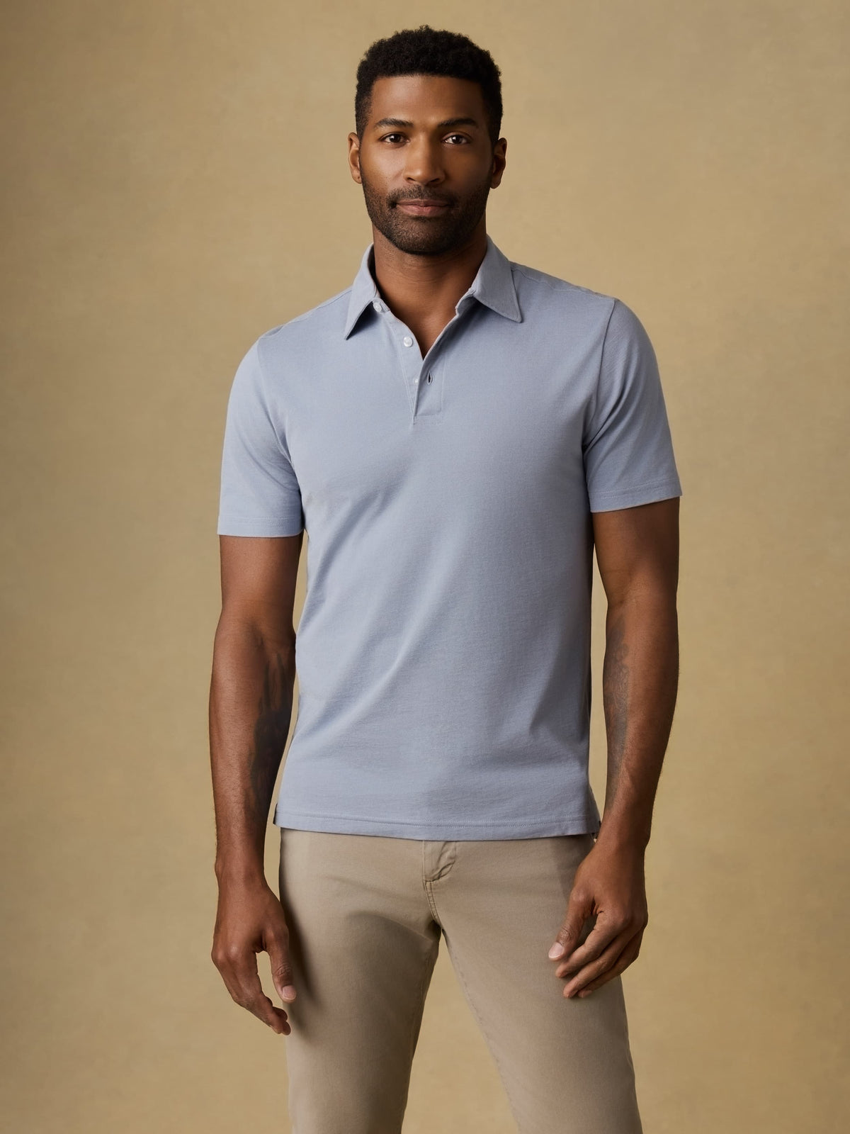 Short-Sleeve Movement Pique Polo - Flint White Melange