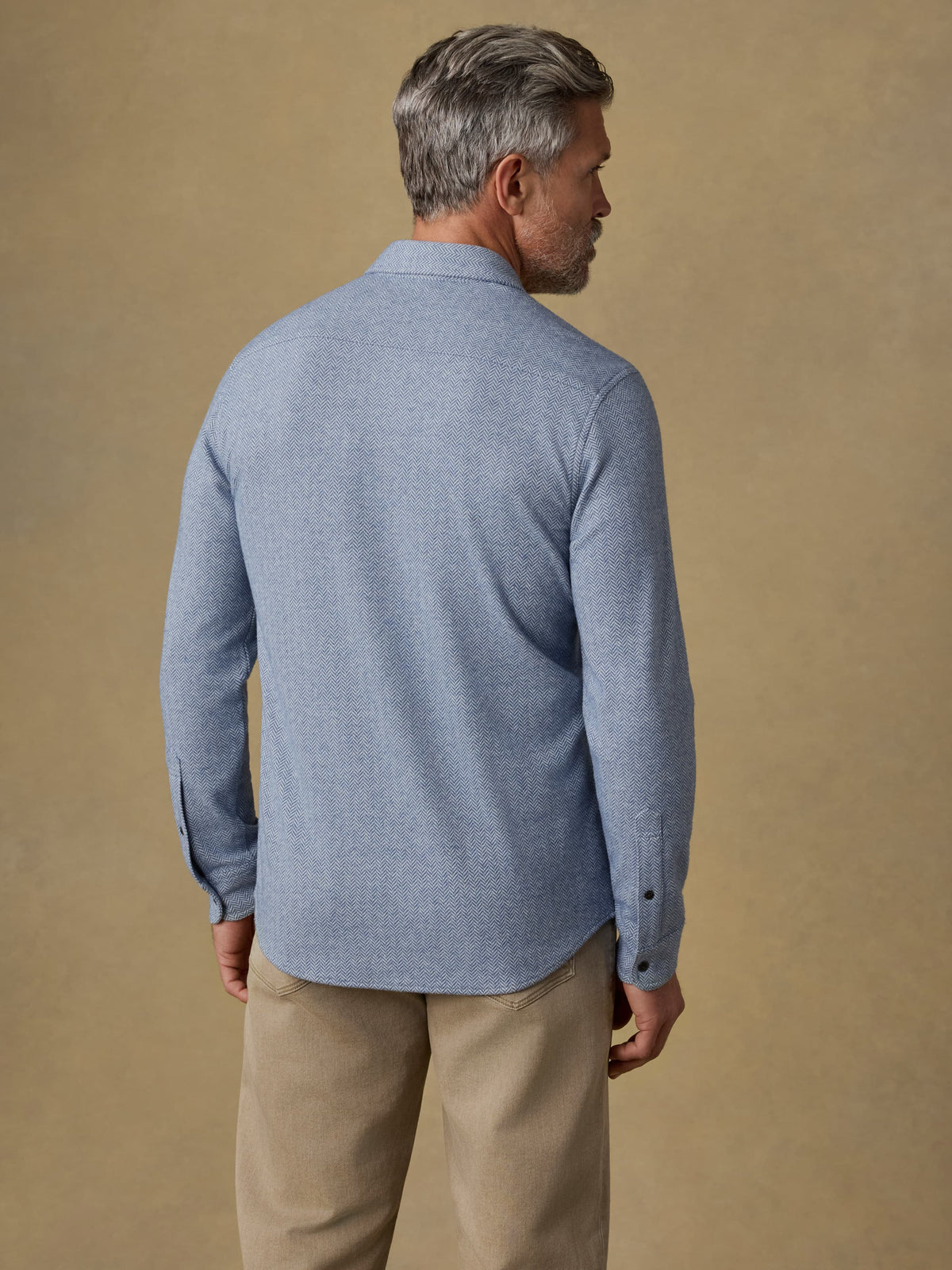 Legend Sweater Shirt - Dusty Blue Herringbone