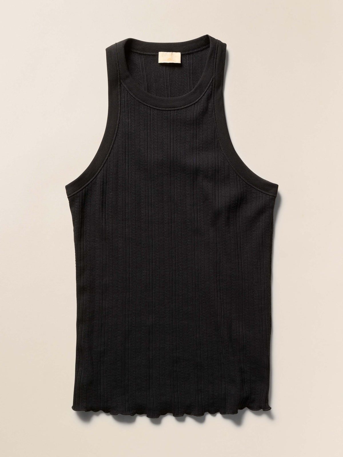 Paradise Pointelle Tank - Black