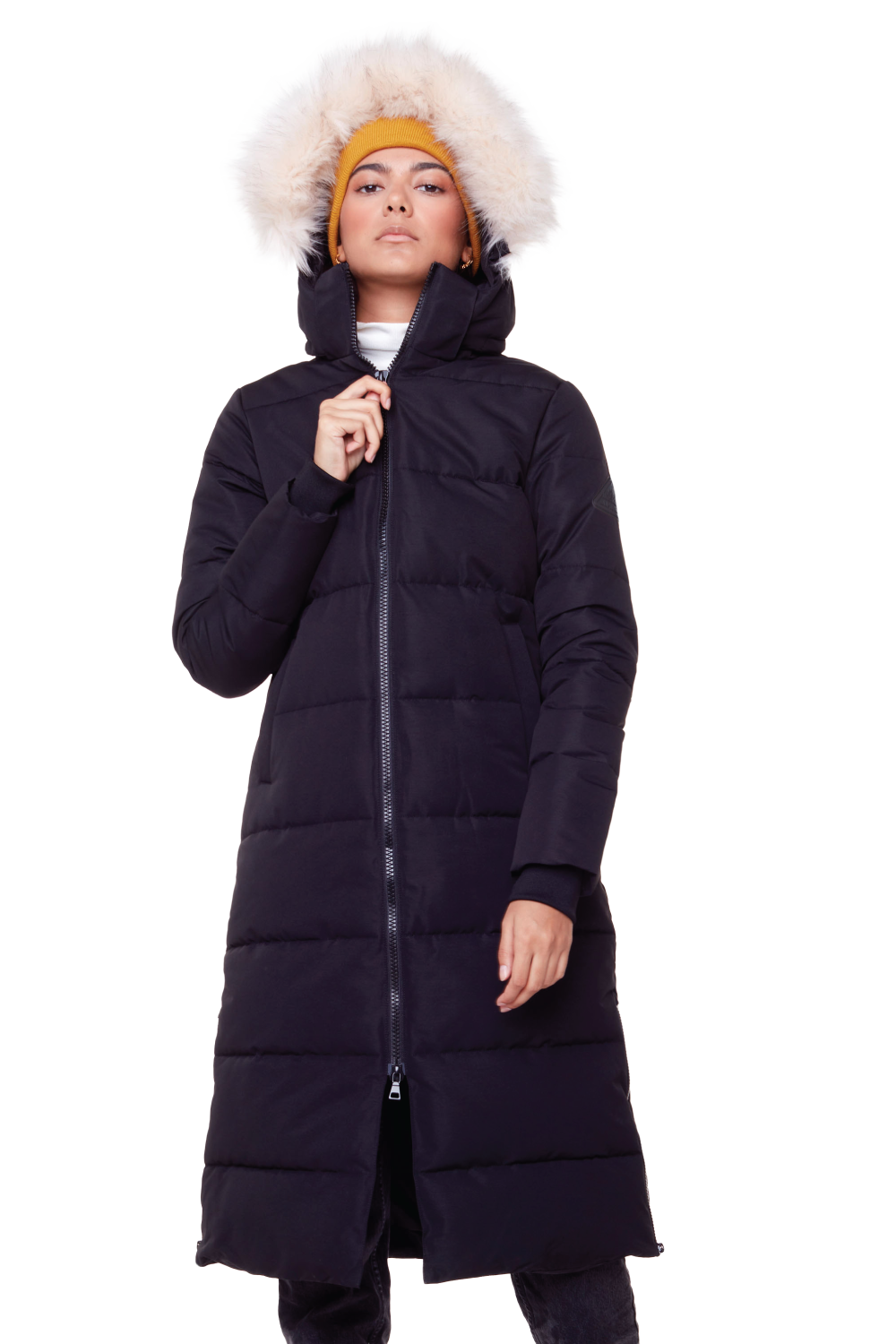 KLUANE | WOMEN'S VEGAN DOWN (RECYCLED) ULTRA LONG LENGTH PARKA, BLACK