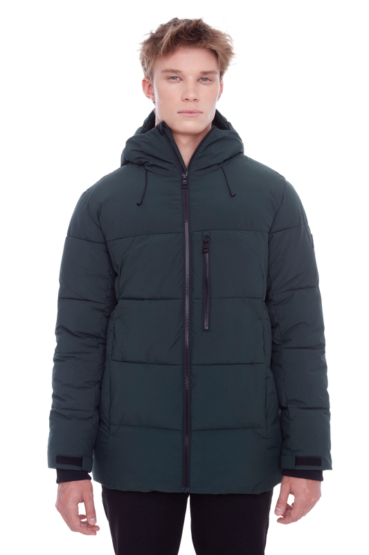 BANFF | MEN'S VEGAN DOWN (RECYCLED) PUFFER JACKET, DEEP GREEN