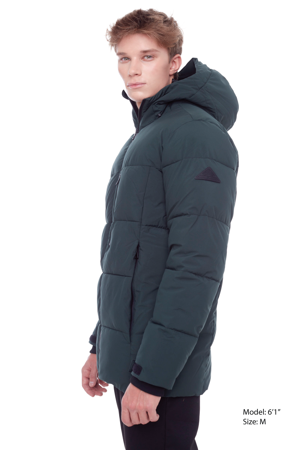 BANFF | MEN'S VEGAN DOWN (RECYCLED) PUFFER JACKET, DEEP GREEN