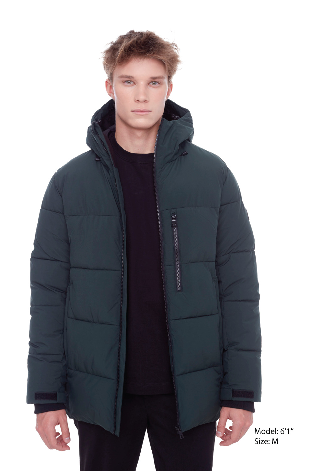 BANFF | MEN'S VEGAN DOWN (RECYCLED) PUFFER JACKET, DEEP GREEN