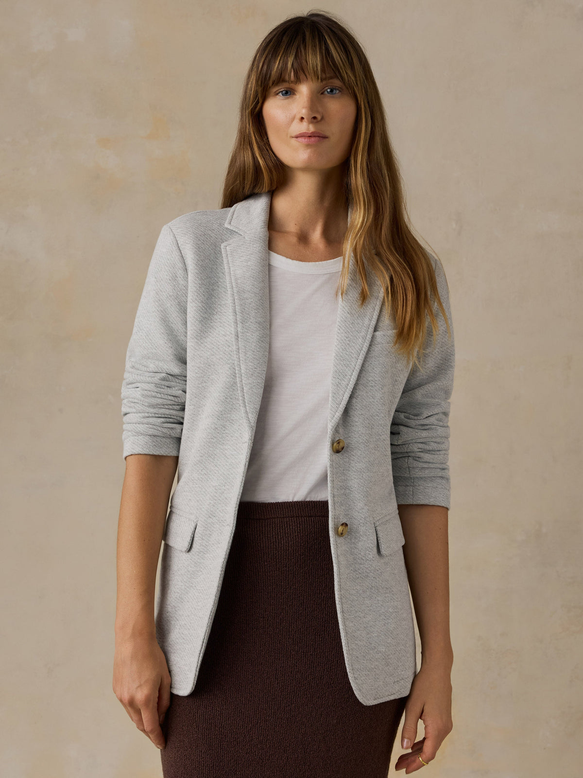 Inlet Knit Blazer - Heather Grey