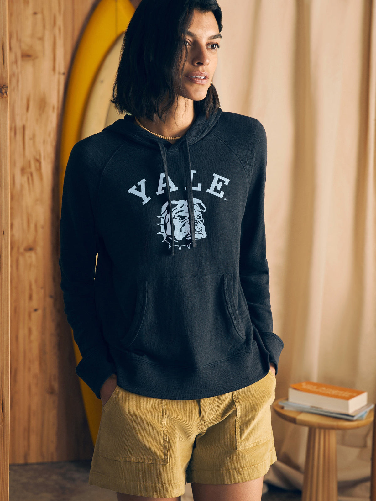 Yale Sunwashed Slub Hoodie - Blue Nights