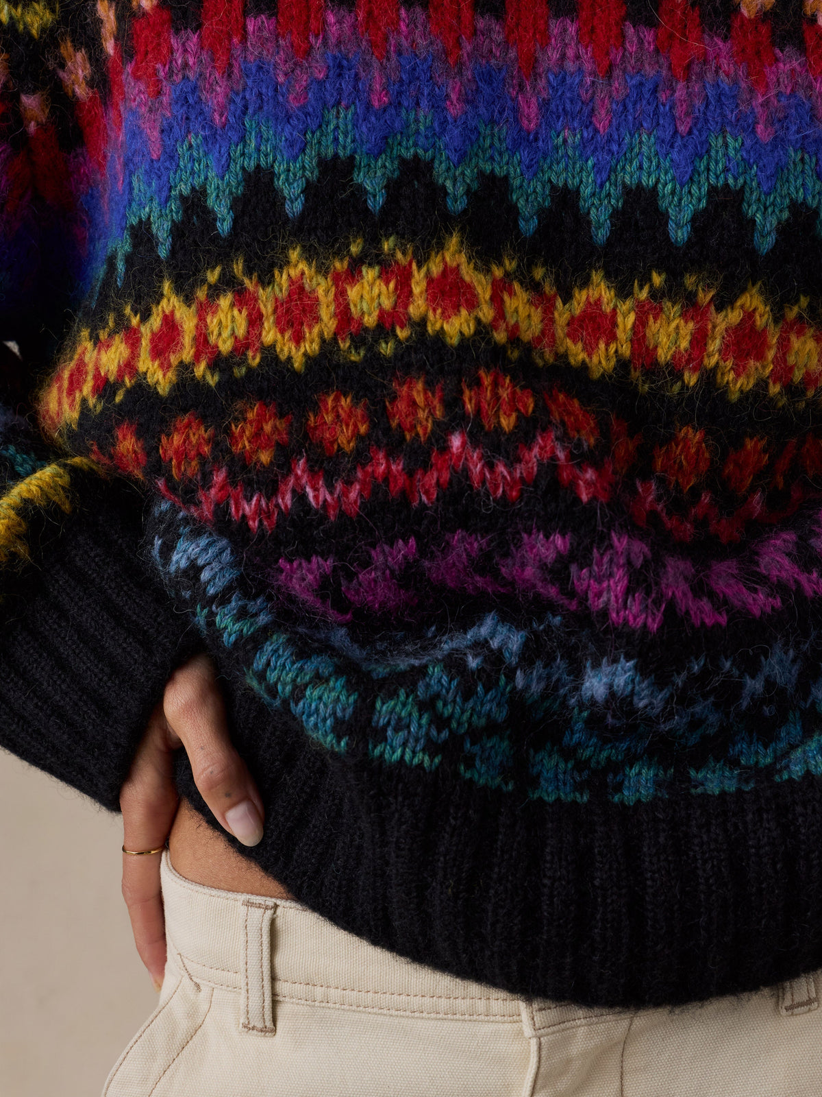 Apres Alpaca Midnight Bay Crew - Harbor Lights Fairisle