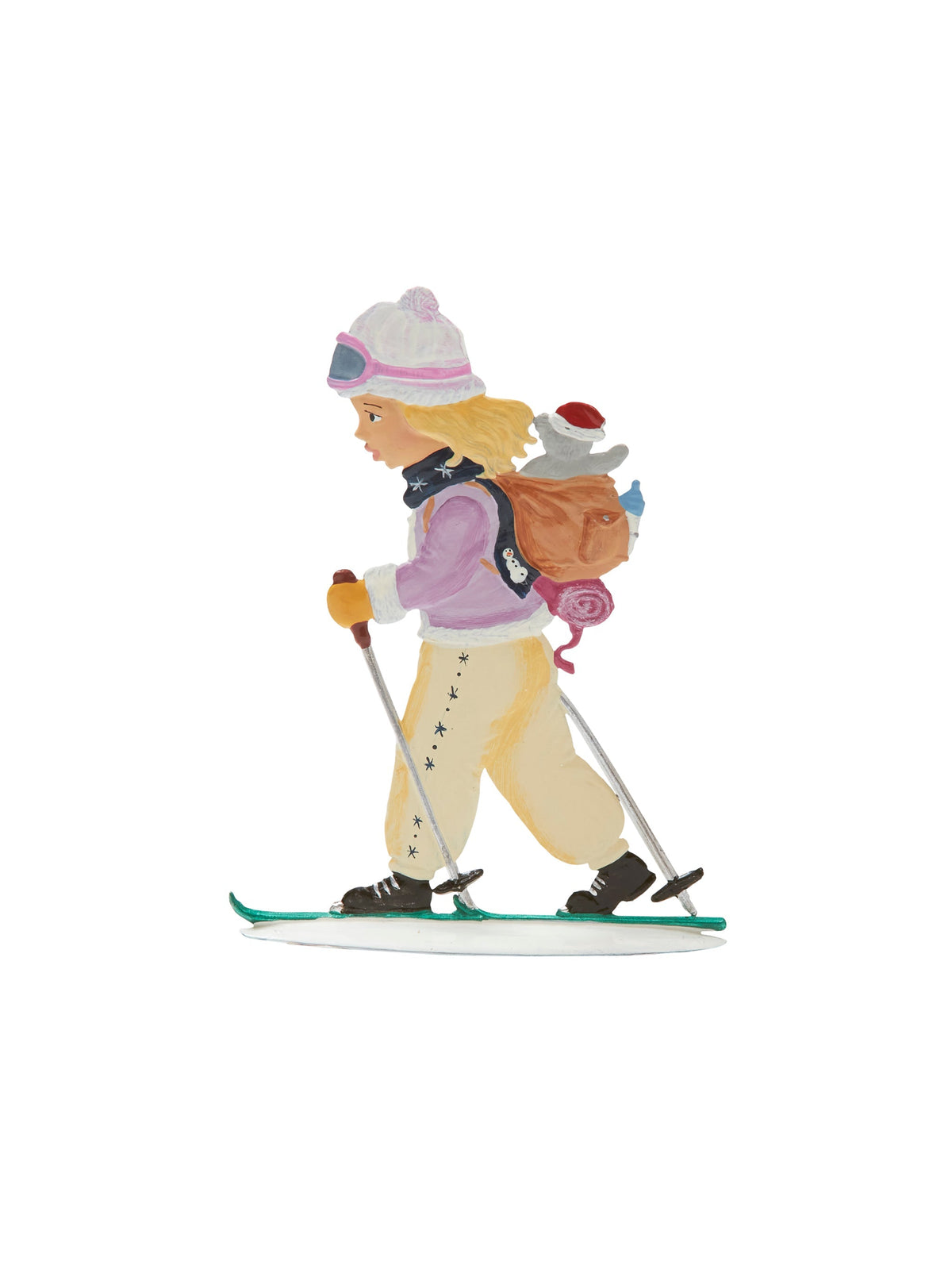 Wilhelm Schweizer Pewter Girl Skier
