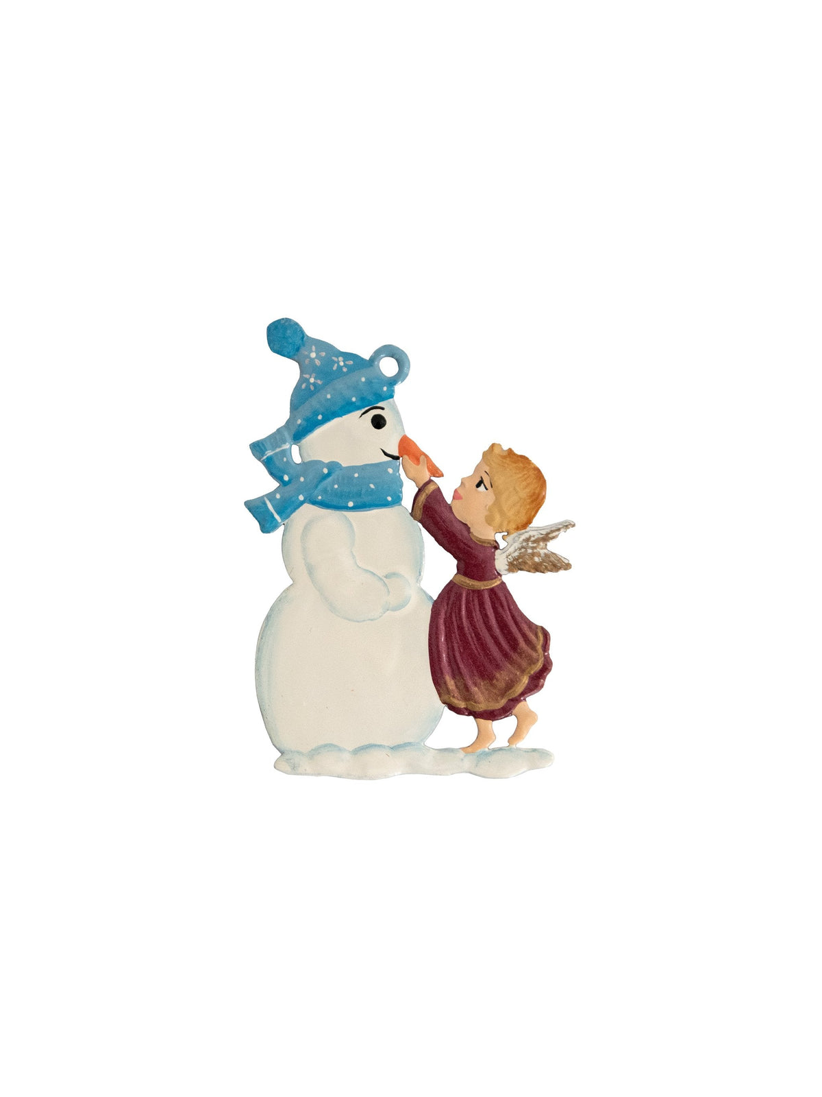 Wilhelm Schweizer Pewter Snowman and Angel Ornament