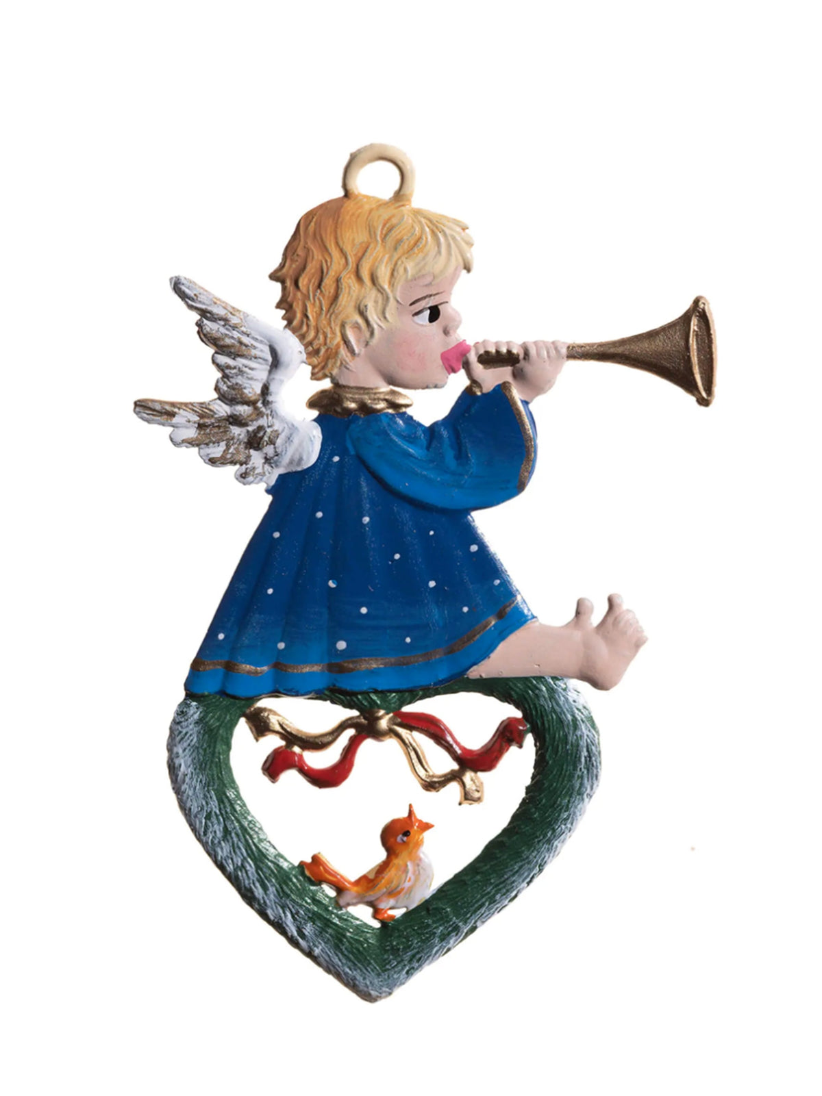 Wilhelm Schweizer Pewter Angel with Heart Ornament
