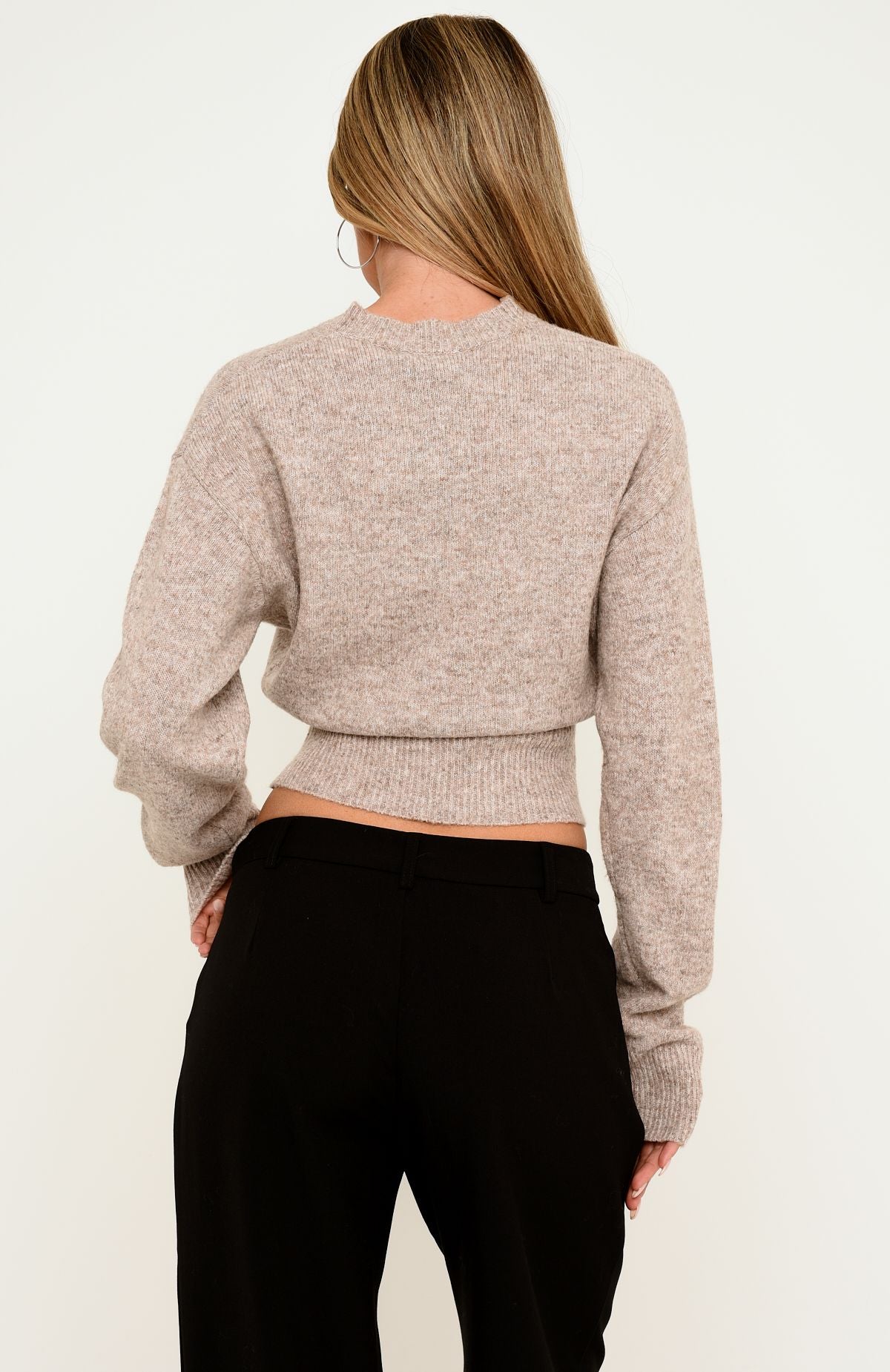 Oksana Knit Sweater Taupe Marle