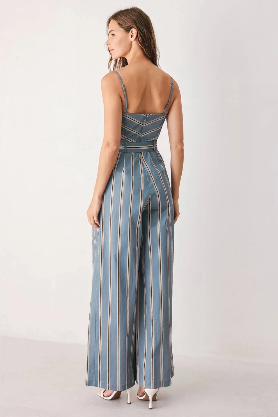 STRIPED WOVEN JUMPSUIT