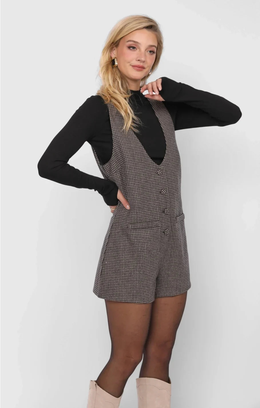 OUTTA HERE OFFICER BUTTONS ROMPER