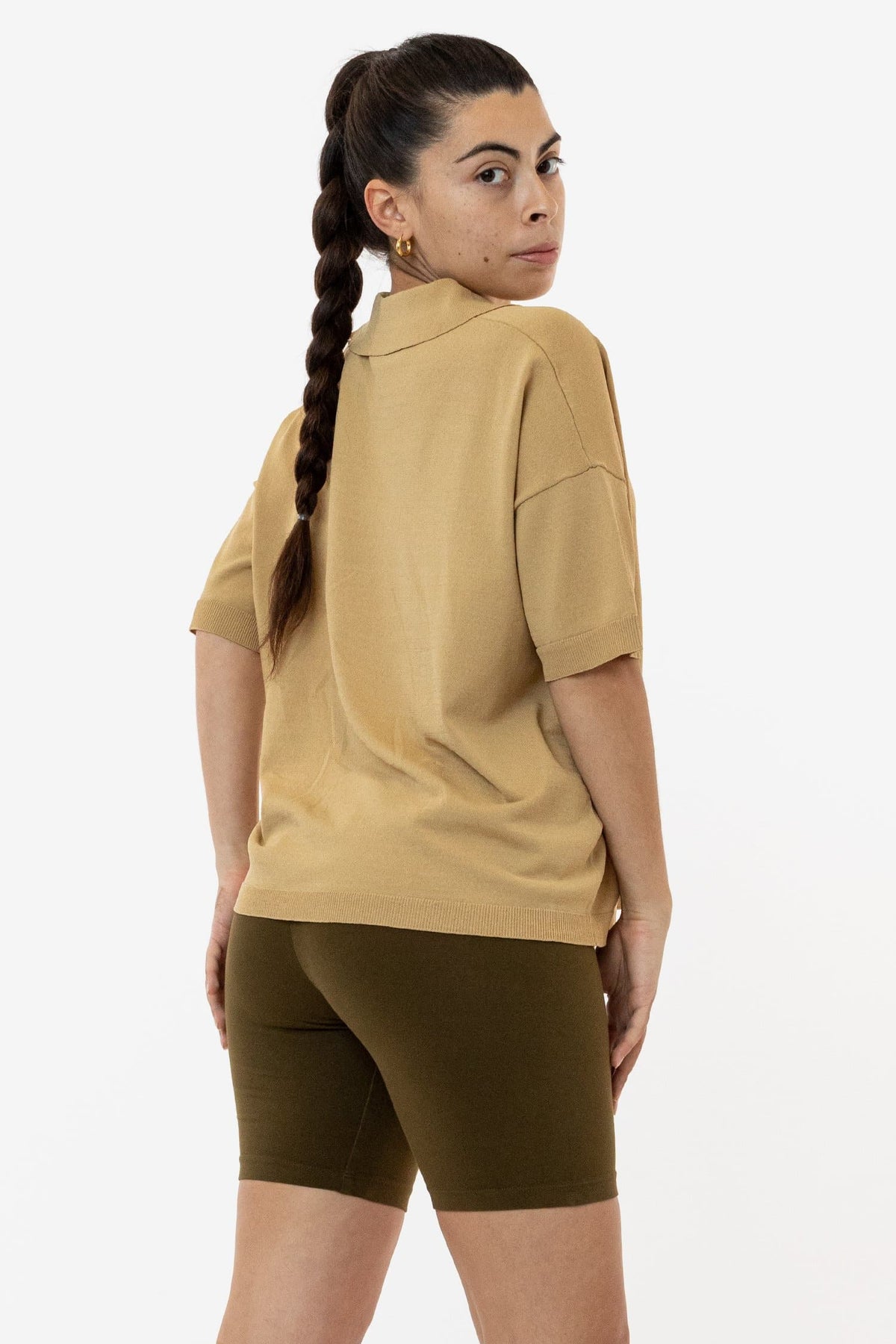 RFK371 - Viscose Nylon Oversized Knit Polo