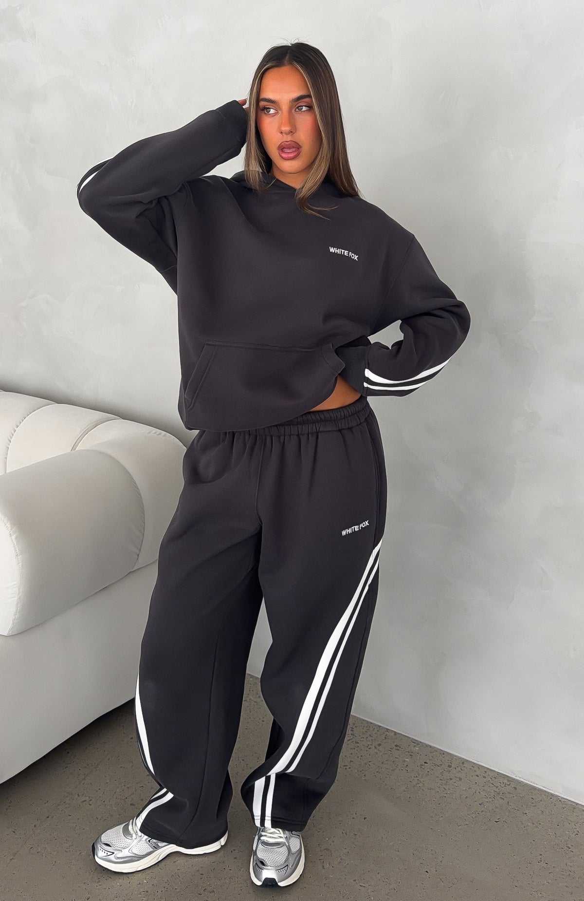 We Both Know Barrel Leg Sweatpants Charcoal