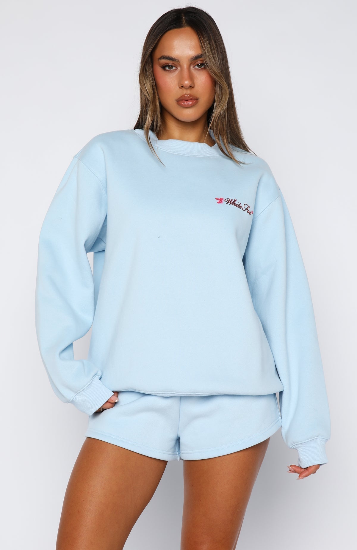 Trouble Maker Oversized Sweater Baby Blue